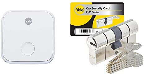 YALE Connect WI-FI Bridge per serratura digitale LINUS Smart Lock 05/401C00/WH & YC2100 Cilindro di serratura per frizione, YC2100 DB 30X40 NI