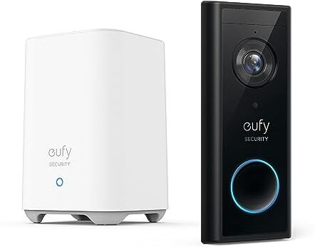 eufy Security Video Doorbell S220, videocitofono wireless con batteria con 2K HD, nessun costo mensile, tecnologia AI integrata nel dispositivo per il rilevamento persone, auto-installazione semplice