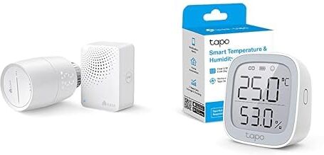 TP-Link Kasa KE100 KIT Valvola Termostatica Intelligente + Tapo T315 Monitor Intelligente di Temperatura e umidità con Display E-Ink da 2,7", Risparmio Energetico, Contiene Kasa Hub KH100