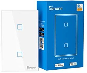 Sonoff T2 1 2 3 Canali Interruttore Wifi Domotica Alexa Google Home Rivestimento in vetro (2 Canali)