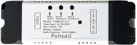 Punxasl Zigbee Smart Relay Switch, modulo wireless di controllo remoto, apriporta garage USB 5V/AC 85-250V compatibile con Sonoff Zigbee Bridge/Tuya Hub/Samsung SmartThings Hub e Amazon Echo Directly