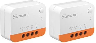 SONOFF ZBMINIL2 (2 PCS) zigbee Mini Smart Light Switch (2 Way),(non è necessario alcun conduttore neutro), 6A/1440W, 2 vie, compatibile con Alexa/Google Home/Home Assistant, Zigbee 3.0 Hub richiesto