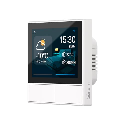 SONOFF NSPanel-EUW WI-FI interruttore a muro Smart Scene, Smart Light, Temperatura e Umidità All-in-one touchscreen controllo bidirezionale, compatibile con Google Home, Alexa per 503 BOX(White))