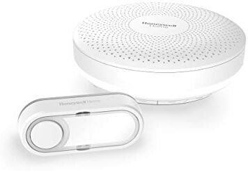 Honeywell Home  Campanello Portatile Senza Fili con Regolazione del Volume e Pulsante, Circolare, Bianco