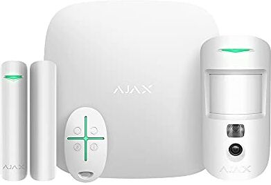 My Brand Ajax StarterKit Cam Plus Configurazione di base del sistema di sicurezza con foto-verifiche degli allarmi e supporto LTE bianco 20294