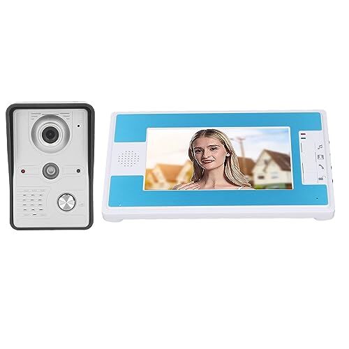 Eujgoov Videocitofono con Campanello Smart Home Monitor Monitor Citofono Visivo Sistema di Monitoraggio Cat Eye Intelligente AC110~240V (Spina UE)