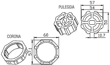 Came Adattatore Ottagonale, 59 X 0.7 Mm