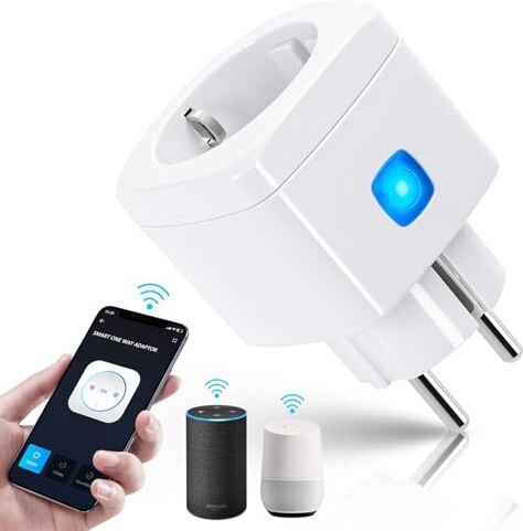 Aigostar Alexa Presa Smart Wifi， Mini Smart Plug 10A 2300W Nessun Hub Necessario. Utilizzo dell'app AigoSmart e del Controllo Vocale， Compatibile con Alexa & Google Home， Bianca 1 Unità