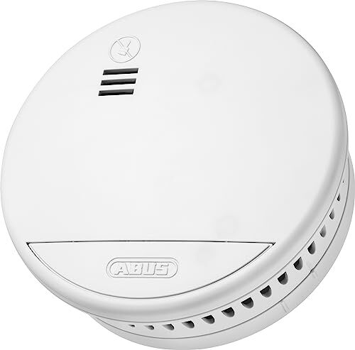 Abus Rilevatore di fumo RWM – con batteria sostituibile di 5 anni – certificato DIN EN14604 – adatto per abitazioni – volume di allarme 85 dB – bianco