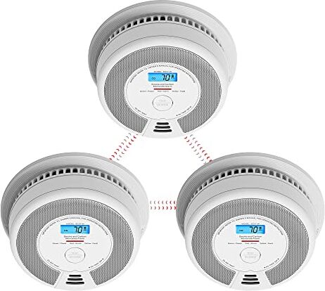 X-SENSE Rilevatori di Fumo e Monossido di Carbonio Combinati Interconnessi Wireless con Display LCD, Batteria da 10 Anni e Funzione di Memoria, , Link+, 3-Pack