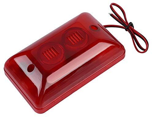 Kafuty 12V 15W Allarme Lampeggiante Rosso Casa Sirena Stroboscopica Cablata a Parete LED Rosso Luce Incorporato Tono ad Alta Decibel, Allarme Sonoro Lampeggiante per Antincendio / Anti-Furto