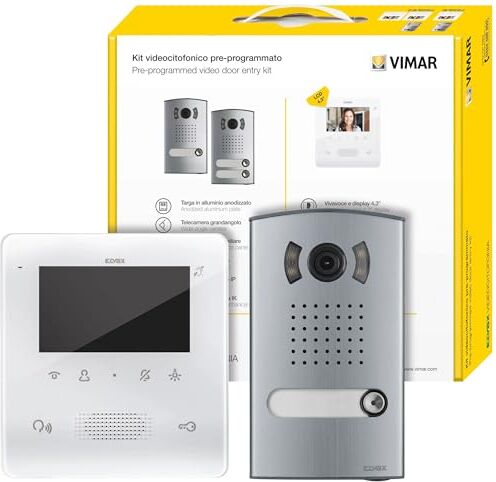 VIMAR KIT VIDEOCITOFONO ELVOX 7558/E DUE FILI MONOFAMILIARE CON MONITOR TIPO TAB VV