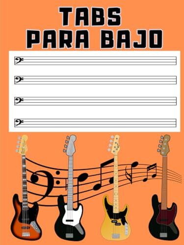 Genius TABS PARA BAJO: Tablaturas En Blanco Para Bajo De 4 Cuerdas   Contiene 120 Páginas Con 8 Tablaturas Por Página Y 8,5 X 11" Pulgadas