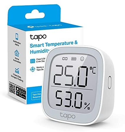 Tapo TP-Link  T315 Monitor Intelligente di Temperatura e umidità con Display E-Ink da 2,7", Sensore di Alta Precisione Svizzero, Risparmio Energetico, Hub Richiesto