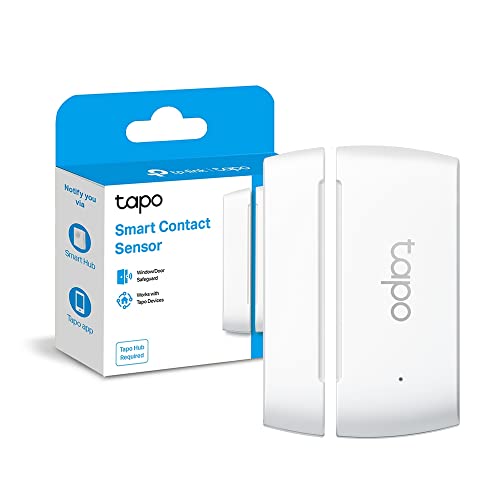 Tapo TP-Link  T110 Smart Contact Sensor, Sensore di Contatto Intelligente, Domotica, Risparmio Energetico, Batteria Caricata, Avvisi di Intrusi, Hub Obbligatorio