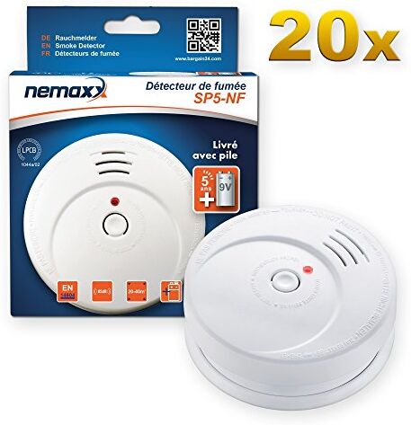 Nemaxx SP5-NF-20 rilevatori di Incendio, 20 pezzi