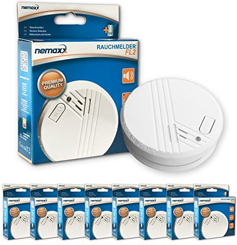 Nemaxx -8 rilevatori di fumo, conformi allo standard EN 14604