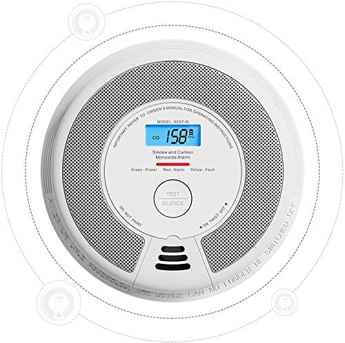 X-SENSE Rilevatori di Fumo e Monossido di Carbonio Combinati Interconnessi Wireless con Display LCD & Batteria da 10 Anni, , 1-Pack