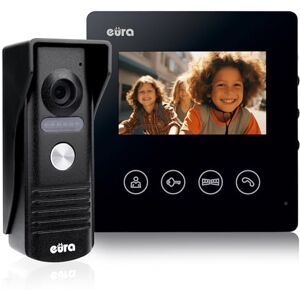 EURA Videocitofono ATIRA 4 fili, monitor a colori 4,3 pollici, 2 ingressi, 1 monitor, nero EURA Videocitofono ATIRA 4 fili, monitor a colori 4,3 pollici, 2 ingressi, 1 monitor, nero