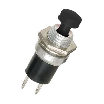Electron Pulsante NC normalmente chiuso ⌀6mm, tasto nero, unipolare, rotondo, tondo, foro montaggio 6mm M6, fissaggio a vite con ghiera, da pannello, 12V 220V 1A, contatti a saldare, micro, mini Electron Pulsante NC normalmente chiuso ⌀6mm, tasto nero, unipolare, rotondo, tondo, foro montaggio 6mm M6, fissaggio a vite con ghiera, da pannello, 12V 220V 1A, contatti a saldare, micro, mini