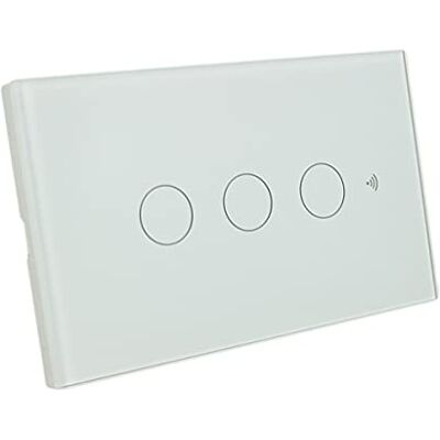 LEDLUX Interruttore Touch WiFi RF 433MHz, Scatola 503, 3 Tasti, Bianco Wi-Fi 2.4 GHz (No 5 GHz), Compatibile Con Amazon Alexa E Google Home, Pannello Smart 3 In 1 LEDLUX Interruttore Touch WiFi RF 433MHz, Scatola 503, 3 Tasti, Bianco Wi-Fi 2.4 GHz (No 5 GHz), Compatibile Con Amazon Alexa E Google Home, Pannello Smart 3 In 1