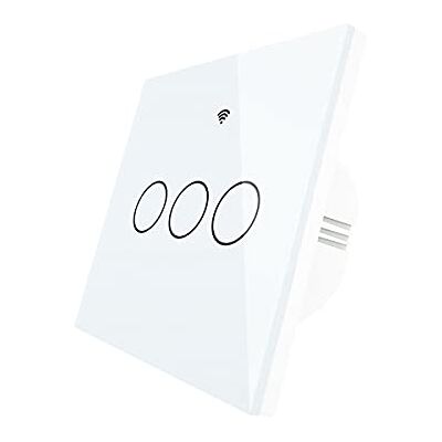 LEDLUX ZigBee Interruttore Smart Da Parete, Interrutore Intelligente Da Parete ZigBee, 3 Tasti Touch Con Pannello in Cristallo, App Tuya e Smart Life, Colore Bianco,Per Scatola 503 Italiana LEDLUX ZigBee Interruttore Smart Da Parete, Interrutore Intelligente Da Parete ZigBee, 3 Tasti Touch Con Pannello in Cristallo, App Tuya e Smart Life, Colore Bianco,Per Scatola 503 Italiana