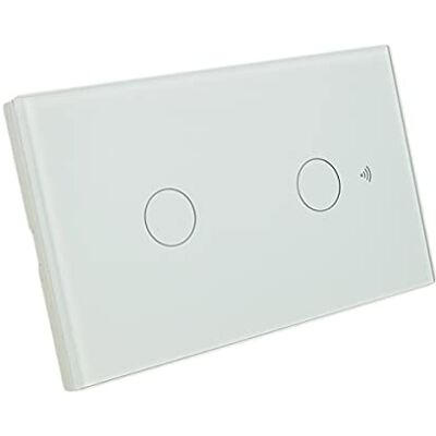 LEDLUX Interruttore Touch WiFi RF 433MHz, Scatola 503, 2 Tasti, Bianco Wi-Fi 2.4 GHz (No 5 GHz), Compatibile Con Amazon Alexa E Google Home, Pannello Smart 3 In 1 LEDLUX Interruttore Touch WiFi RF 433MHz, Scatola 503, 2 Tasti, Bianco Wi-Fi 2.4 GHz (No 5 GHz), Compatibile Con Amazon Alexa E Google Home, Pannello Smart 3 In 1