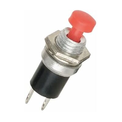 Electron Pulsante NA normalmente aperto ⌀6mm, tasto rosso, unipolare, rotondo, tondo, foro montaggio 6mm M6, fissaggio a vite con ghiera, da pannello, 12V 220V 1A, contatti a saldare, micro, mini, NO Electron Pulsante NA normalmente aperto ⌀6mm, tasto rosso, unipolare, rotondo, tondo, foro montaggio 6mm M6, fissaggio a vite con ghiera, da pannello, 12V 220V 1A, contatti a saldare, micro, mini, NO