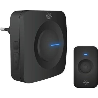 Elro Set Campanello Senza Fili Ricevitore Plug-In Senza Batteria Nero Elro Set Campanello Senza Fili Ricevitore Plug-In Senza Batteria Nero