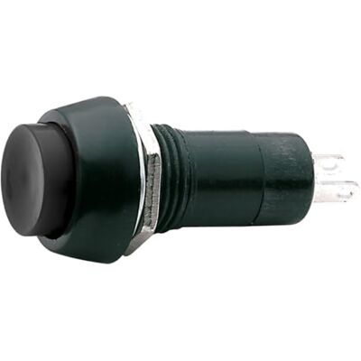 Electron Pulsante NA normalmente aperto ⌀18mm, tasto nero, unipolare, rotondo, tondo, foro montaggio 12mm M12, fissaggio a vite con ghiera, da pannello, 12V 220V 1A, contatti a saldare, micro, mini, NO Electron Pulsante NA normalmente aperto ⌀18mm, tasto nero, unipolare, rotondo, tondo, foro montaggio 12mm M12, fissaggio a vite con ghiera, da pannello, 12V 220V 1A, contatti a saldare, micro, mini, NO