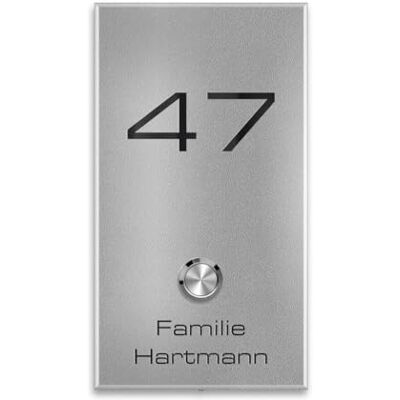 Metzler campanello da parete acciaio inox V2A con pulsante LED impermeabile IP67 incisione laser personalizzabile grigio alluminio RAL9007 design moderno resistente intemperie facile installazione Metzler campanello da parete acciaio inox V2A con pulsante LED impermeabile IP67 incisione laser personalizzabile grigio alluminio RAL9007 design moderno resistente intemperie facile installazione