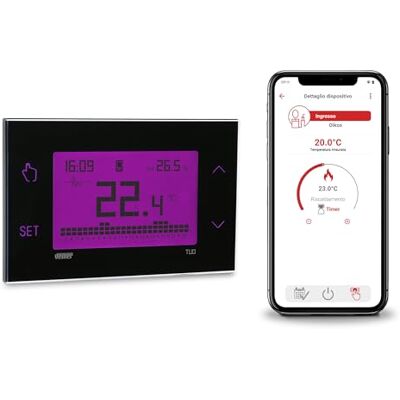 VEMER TUO 4G Termostato 4G-LTE con SIM Dati Inclusa, Cronotermostato Smart con APP, Configurazione Veloce con Bluetooth, Programmazione Settimanale per Caldaia, Alimentazione 230V, Nero VEMER TUO 4G Termostato 4G-LTE con SIM Dati Inclusa, Cronotermostato Smart con APP, Configurazione Veloce con Bluetooth, Programmazione Settimanale per Caldaia, Alimentazione 230V, Nero