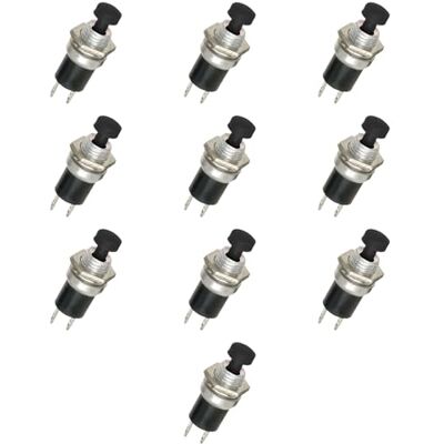 Electron 10x Pulsante NC normalmente chiuso ⌀6mm, tasto nero, unipolare, rotondo, tondo, foro montaggio 6mm M6, fissaggio a vite con ghiera, da pannello, 12V 220V 1A, contatti a saldare, micro, mini Electron 10x Pulsante NC normalmente chiuso ⌀6mm, tasto nero, unipolare, rotondo, tondo, foro montaggio 6mm M6, fissaggio a vite con ghiera, da pannello, 12V 220V 1A, contatti a saldare, micro, mini