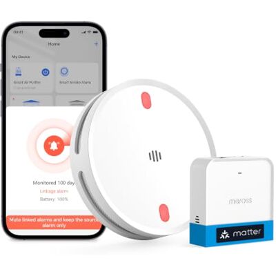 meross Matter Rilevatore di fumo con Hub MSH450, allarme fumo WiFi smart meross Matter Rilevatore di fumo con Hub MSH450, allarme fumo WiFi smart