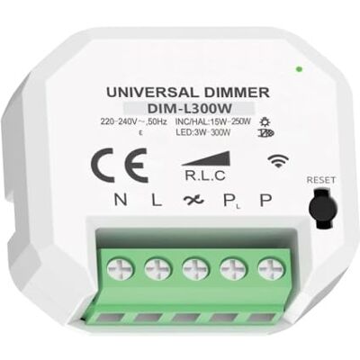 Electron Modulo smart, dimmer WiFi, 220V 230V, portata massima 300W, ideale per la regolazione dell'illuminazione, lampade, strisce led, alogene, incandescenza, controllo con APP Electron Modulo smart, dimmer WiFi, 220V 230V, portata massima 300W, ideale per la regolazione dell'illuminazione, lampade, strisce led, alogene, incandescenza, controllo con APP