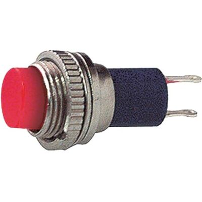 Electron Pulsante NA normalmente aperto ⌀9mm, tasto rosso, unipolare, rotondo, tondo, foro montaggio 8mm M8, fissaggio a vite con ghiera, da pannello, 12V 220V 0,5A, contatti a saldare, micro, mini, NO Electron Pulsante NA normalmente aperto ⌀9mm, tasto rosso, unipolare, rotondo, tondo, foro montaggio 8mm M8, fissaggio a vite con ghiera, da pannello, 12V 220V 0,5A, contatti a saldare, micro, mini, NO