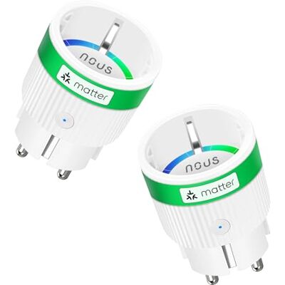 NOUS Presa Smart Matter con Monitoraggio dei Consumi, 16A 3840W, Compatibile con Alexa, Google Home, Apple Homekit, Tuya, SmartThings, Controllo Remoto tramite App, WiFi 2.4 GHz NOUS Presa Smart Matter con Monitoraggio dei Consumi, 16A 3840W, Compatibile con Alexa, Google Home, Apple Homekit, Tuya, SmartThings, Controllo Remoto tramite App, WiFi 2.4 GHz