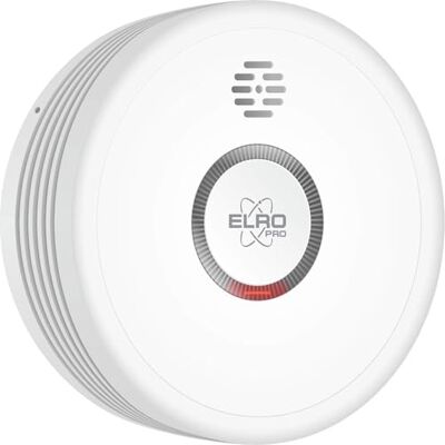 Elro Rilevatore di fumo di design con batteria da 10 anni Autotest automatico Modalità notturna Conforme alla norma europea EN14604 Elro Rilevatore di fumo di design con batteria da 10 anni Autotest automatico Modalità notturna Conforme alla norma europea EN14604