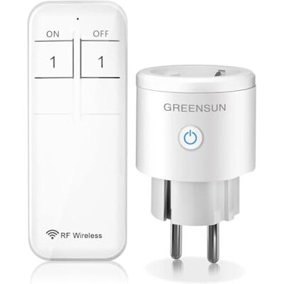 GreenSun Presa Intelligente RF Wireless Smart Plug, Controllo Remoto Interruttore di Comando a Distanza da 30M GreenSun Presa Intelligente RF Wireless Smart Plug, Controllo Remoto Interruttore di Comando a Distanza da 30M