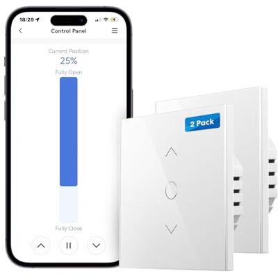 meross 2 Pcs Interruttore per tapparelle con Controllo percentuale (è necessario un filo neutro), Timer Switch per Persiane e Tende compatibile con Alexa, Google Home e SmartThings, Telecomando meross 2 Pcs Interruttore per tapparelle con Controllo percentuale (è necessario un filo neutro), Timer Switch per Persiane e Tende compatibile con Alexa, Google Home e SmartThings, Telecomando