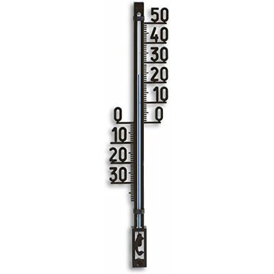 TFA Dostmann termometro da esterno analogico resistente alle intemperie, termometro da giardino, termometro per veranda, balcone, terrazza, con materiale di fissaggio, nero TFA Dostmann termometro da esterno analogico resistente alle intemperie, termometro da giardino, termometro per veranda, balcone, terrazza, con materiale di fissaggio, nero