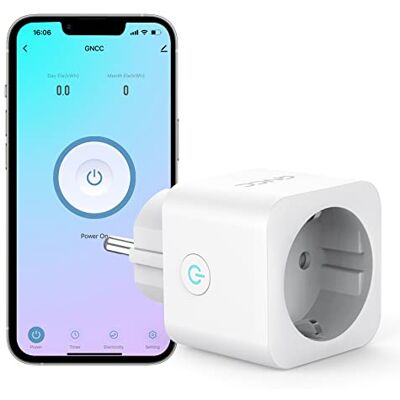 GNCC Presa Intelligente WiFi Mini con Monitoraggio dei Consumi, Compatibile con Alexa e Google Home, Controllo Remoto, Timer e Protezione da Sovraccarico, Solo 2.4GHz WiFi GNCC Presa Intelligente WiFi Mini con Monitoraggio dei Consumi, Compatibile con Alexa e Google Home, Controllo Remoto, Timer e Protezione da Sovraccarico, Solo 2.4GHz WiFi