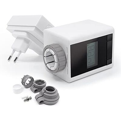 Avidsen Kit di avviamento termostato per radiatore intelligente con adattatore, relè di connessione per rete, Wi-Fi, app per smartphone, senza abbonamento, installazione facile Avidsen Kit di avviamento termostato per radiatore intelligente con adattatore, relè di connessione per rete, Wi-Fi, app per smartphone, senza abbonamento, installazione facile