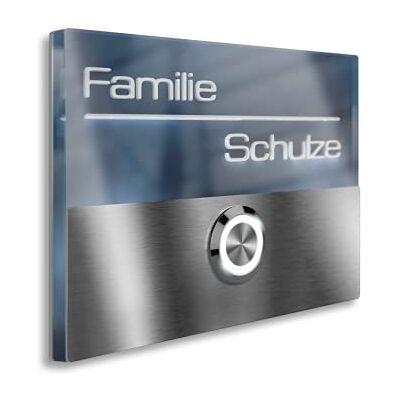 Metzler campanello in acciaio inox antracite – con incisione/personalizzazione – pulsante a LED illuminato resistente all’acqua e alla polvere Metzler campanello in acciaio inox antracite – con incisione/personalizzazione – pulsante a LED illuminato resistente all’acqua e alla polvere