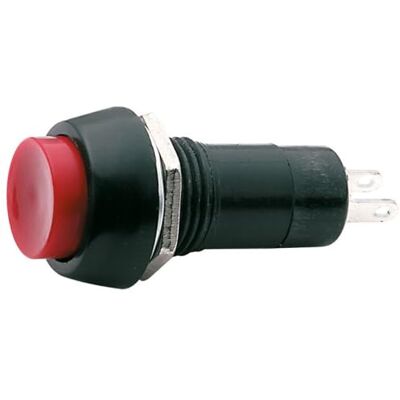 Electron Pulsante NA normalmente aperto ⌀18mm, tasto rosso, unipolare, rotondo, tondo, foro montaggio 12mm M12, fissaggio a vite con ghiera, da pannello, 12V 220V 1A, contatti a saldare, micro, mini, NO Electron Pulsante NA normalmente aperto ⌀18mm, tasto rosso, unipolare, rotondo, tondo, foro montaggio 12mm M12, fissaggio a vite con ghiera, da pannello, 12V 220V 1A, contatti a saldare, micro, mini, NO