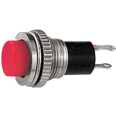 Electron Pulsante NA normalmente aperto ⌀12mm, tasto rosso, unipolare, rotondo, tondo, foro montaggio 10mm M10, fissaggio a vite con ghiera, da pannello, 12V 220V 0,5A, contatti a saldare, micro, mini, NO Electron Pulsante NA normalmente aperto ⌀12mm, tasto rosso, unipolare, rotondo, tondo, foro montaggio 10mm M10, fissaggio a vite con ghiera, da pannello, 12V 220V 0,5A, contatti a saldare, micro, mini, NO