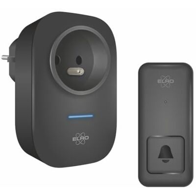 Elro Kit campanello Kinetic senza fili, con ricevitore plug-in con presa, senza batterie Elro Kit campanello Kinetic senza fili, con ricevitore plug-in con presa, senza batterie