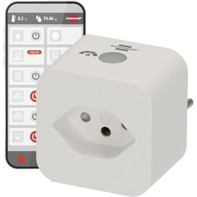 Brennenstuhl Presa Smart Svizzera con Monitoraggio Consumo Presa WiFi Intelligente Compatibile Alexa,Google Home e Matter Smart Plug Temporizzata con Controllo Vocale e Remoto Bianca Brennenstuhl Presa Smart Svizzera con Monitoraggio Consumo Presa WiFi Intelligente Compatibile Alexa,Google Home e Matter Smart Plug Temporizzata con Controllo Vocale e Remoto Bianca