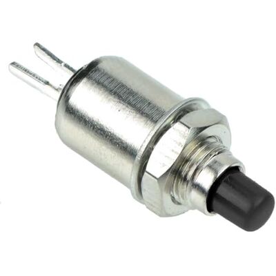 Electron Pulsante NA normalmente aperto ⌀3mm, tasto nero, unipolare, rotondo, tondo, foro montaggio 5mm M5, fissaggio a vite con ghiera, da pannello, 12V 220V 0,5A, contatti a saldare, micro, mini, NO Electron Pulsante NA normalmente aperto ⌀3mm, tasto nero, unipolare, rotondo, tondo, foro montaggio 5mm M5, fissaggio a vite con ghiera, da pannello, 12V 220V 0,5A, contatti a saldare, micro, mini, NO