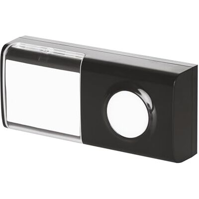 EMOS Pulsante di ricambio impermeabile con targhetta nome inclusa batteria per campanello radio P5727, portata radio 150 m, facile da installare (viti, nastro), nero EMOS Pulsante di ricambio impermeabile con targhetta nome inclusa batteria per campanello radio P5727, portata radio 150 m, facile da installare (viti, nastro), nero
